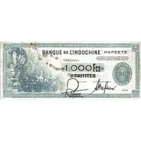 1000 Francs ovpt. on 100 Piastres