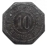 10 Pfennig - Wartenburg Ostpreussen