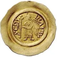 1 Tremissis - Aripert II With cross in field