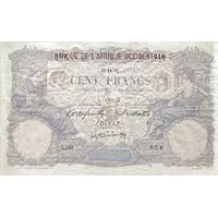 100 Francs Dakar; overprint