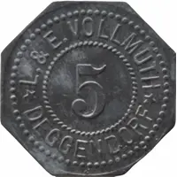 5 Pfennig - Deggendorf L. and E. Vollmuth