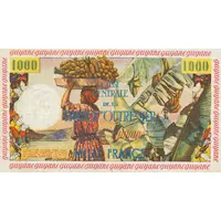 10 New Francs Overprint on 1000 Francs