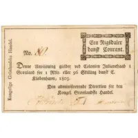 1 Rigsdaler / 96 Skilling Colonien Julianehaab i Grønland