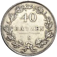 40 Batzen soldier looking left