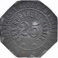 25 Pfennig - Augsburg Maschinenfabrik Augsburg-Nürnberg
