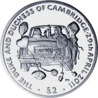 2 Pounds - Elizabeth II Aston Martin Volante, Silver