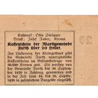 20 Heller Furth bei Göttweig, Grey green issue