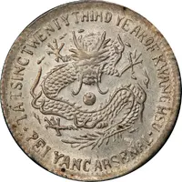 1/2 Jiao - Guangxu Pei Yang Arsenal, type 2, redesigned dragon