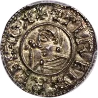 1 Penny In the name of Aethelred, Crux type, bust left