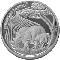 1000 Francs CFA Two Rhinos, left