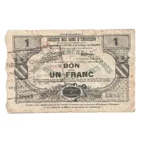 1 Franc - Société des Bons d'Émission d'Avesnes and Solesmes 59