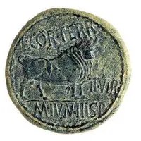 As - Augustus L COR TERR II VIR M IVN HISP