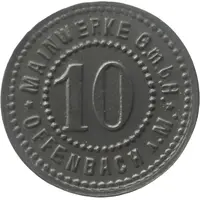 10 Pfennig - Offenbach Mainwerke G.m.b.H.