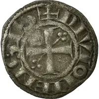 Denier with clovers - Hugh IV Dijon