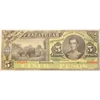 5 Pesos El Banco de Zacatecas
