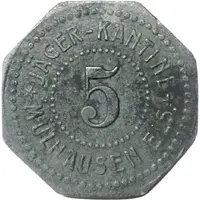 5 Pfennigs - Mülhausen im Elsass Jäger Kantine