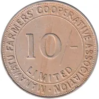 Token - Manawatu Farmer's Co-Operative Association 10 Shillings