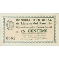 25 Céntimos Llorenç del Penedès