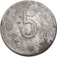 5 Pesetas - Cooperativa Mutual Obrera