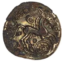 Gold Plated Stater - Addedomaros Addedomaros Crescent Cross Contemporary Counterfeit