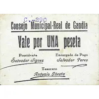 1 Peseta Real de Gandía