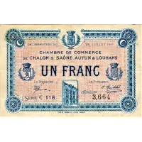 1 Franc - Chambre de Commerce de Chalon-sur-Saône, Autun et Louhans 71