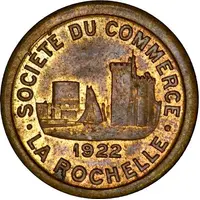 10 Centimes - Société du commerce - La Rochelle [17] Brass