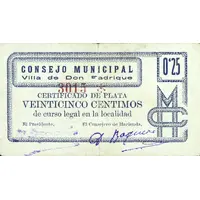 25 Céntimos Villa de Don Fadrique