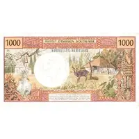 1000 Francs overprint in capital letters