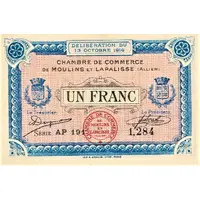 1 Franc - Chambre de Commerce de Moulins et Lapalisse 03