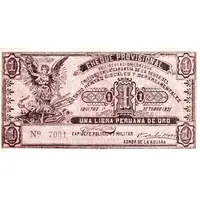 1 Libra Peruana de Oro Iquitos Revolutionary Government