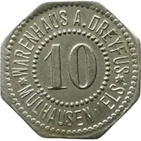 10 Pfennigs - Mülhausen im Elsass Warenhaus A. Dreyfus