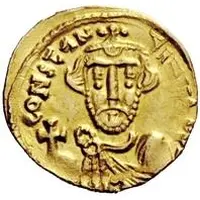 1 Solidus In the name of Constans II, Spoleto, with symbol