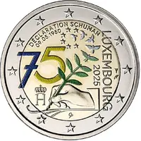 2 Euro - Henri I Schuman Declaration, Colored