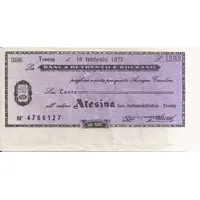 100 Lire Banca di Trento e Bolzano - 1st type