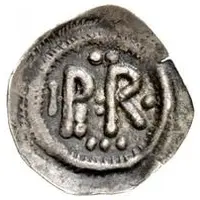 1/2 Siliqua - Perctarit Posthumous, thin monogram with eleven dots