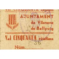 50 Céntimos Vilanova de Bellpuig