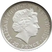 20 Pence - Elizabeth II 4th portrait, 1/10 oz Fine Silver