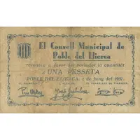 1 Peseta Poble del Llierca