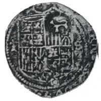 1 Real 'Bamba' - Philip V Countermarked on 1 Real of Joanna and Charles I