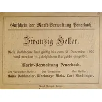 20 Heller Peuerbach, Markt-Verwaltung Peuerbach