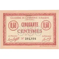 50 Centimes - Chambre de Commerce D'Amiens