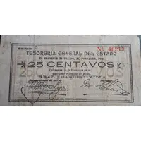 25 Centavos Tesorería General del Estado