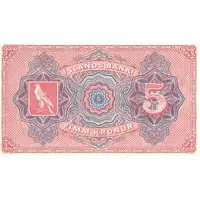 5 Krónur - Christian IX Íslands Banki, privat bank issue