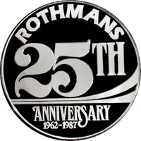 1 Ounce Silver Rothmans 25th Anniversary 1962-1987 Singapore