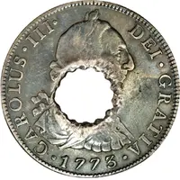 11 Bits Crenated center hole in Mexico 8 Reales, KM# 106