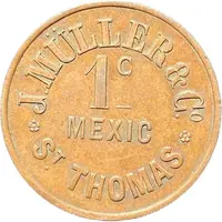 1 Cent - J. Müller and Co St. Thomas