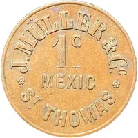 1 Cent - J. Müller and Co St. Thomas