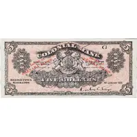 5 Dollars Colonial Bank
