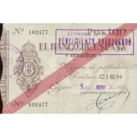 100 Pesetas Banco de España - Gijón